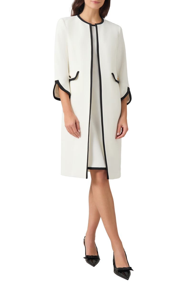 KASPER Framed Long Topper Jacket, Main, color, 