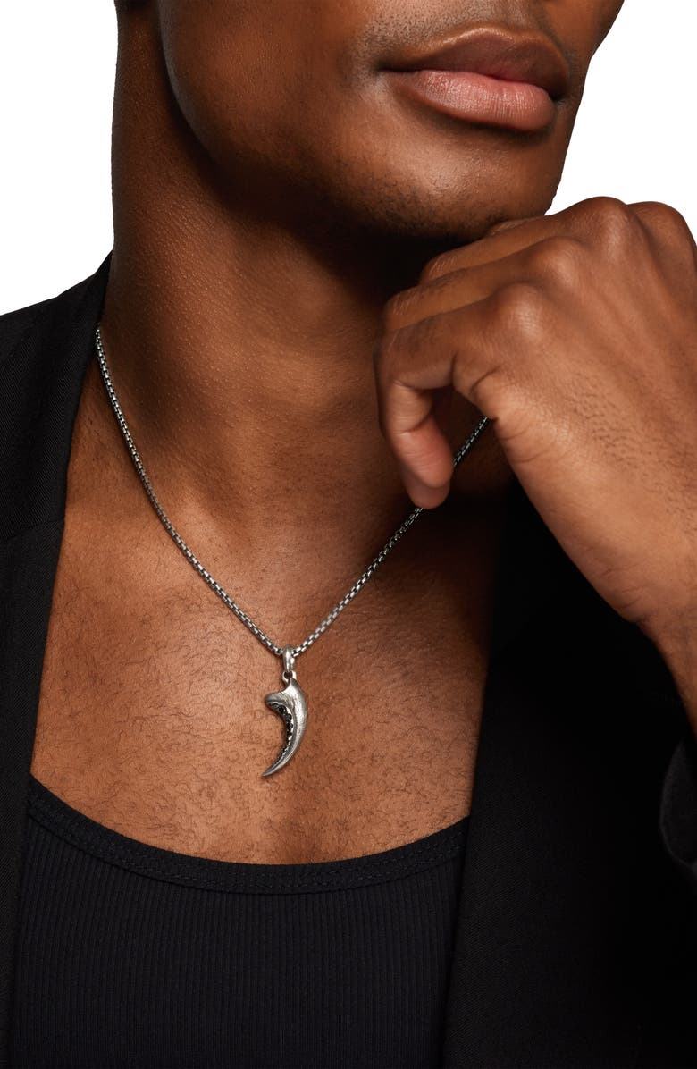 David Yurman Raptor Claw Amulet, Alternate, color, Silver Pave