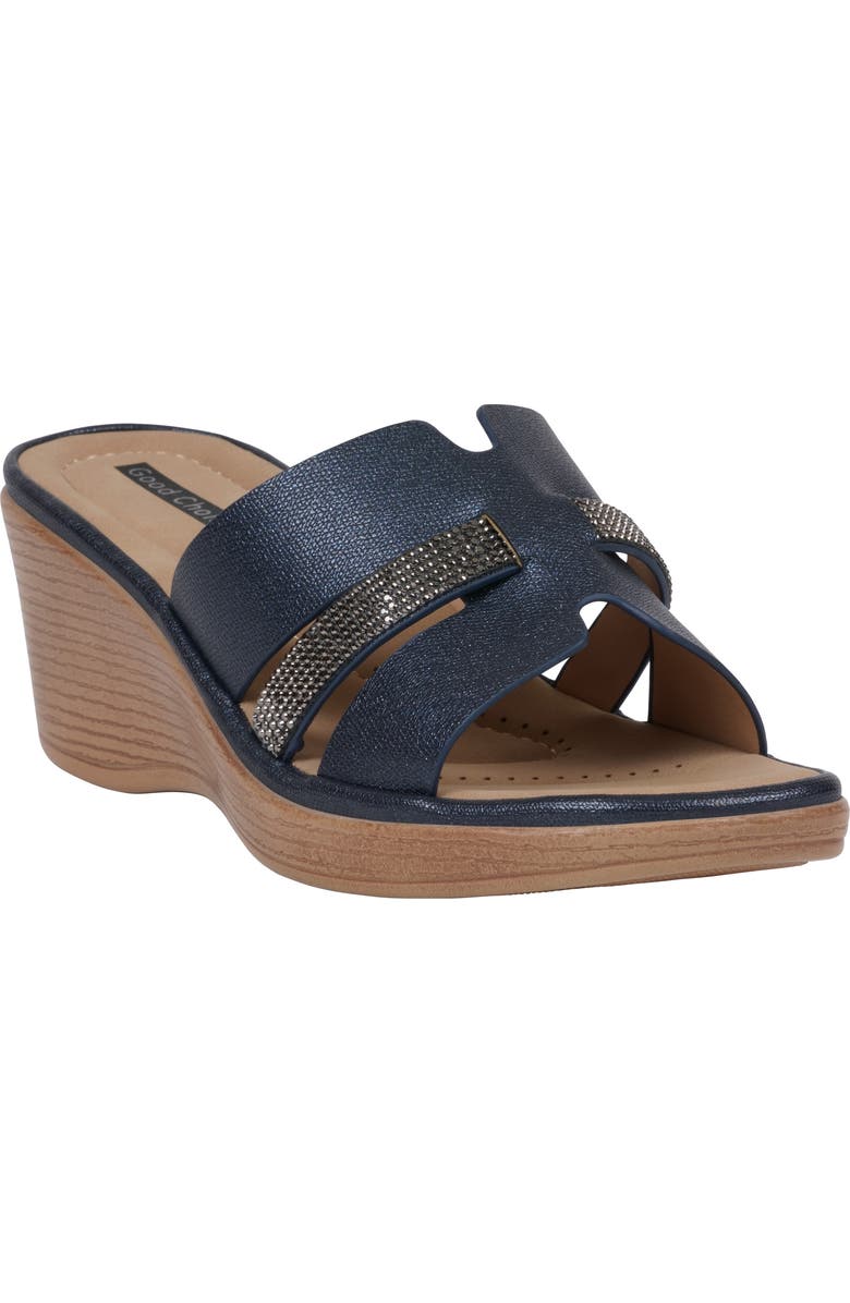 GC SHOES Francis Wedge Sandal, Main, color, Navy