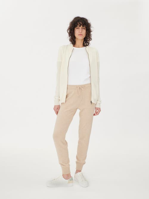 Gobi Mongolian Cashmere Cuffed Cashmere Jogger In Beige