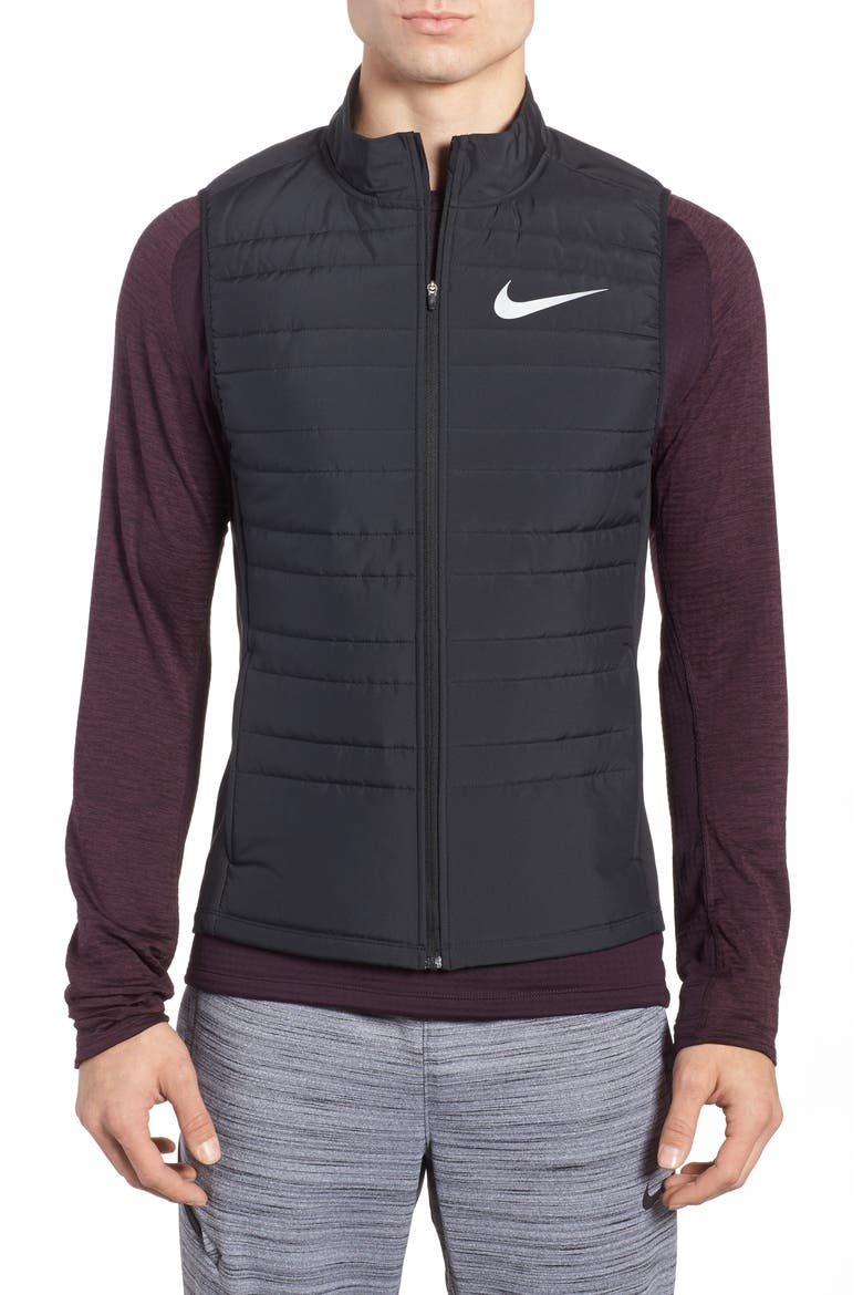 Essential Running Vest, Main, color, BLACK/ BLACK/ METALLIC SILVER