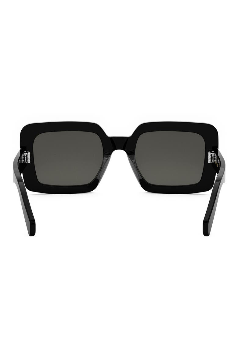 Triomphe 56mm Square Sunglasses, Alternate, color, SHINY BLACK / SMOKE