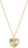 ATHRA LUXE Dolce Sole Fluted Heart Cubic Zirconia Pendant Necklace