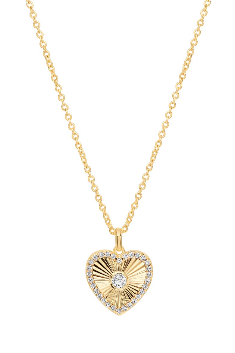 Dolce Sole Fluted Heart Cubic Zirconia Pendant Necklace video