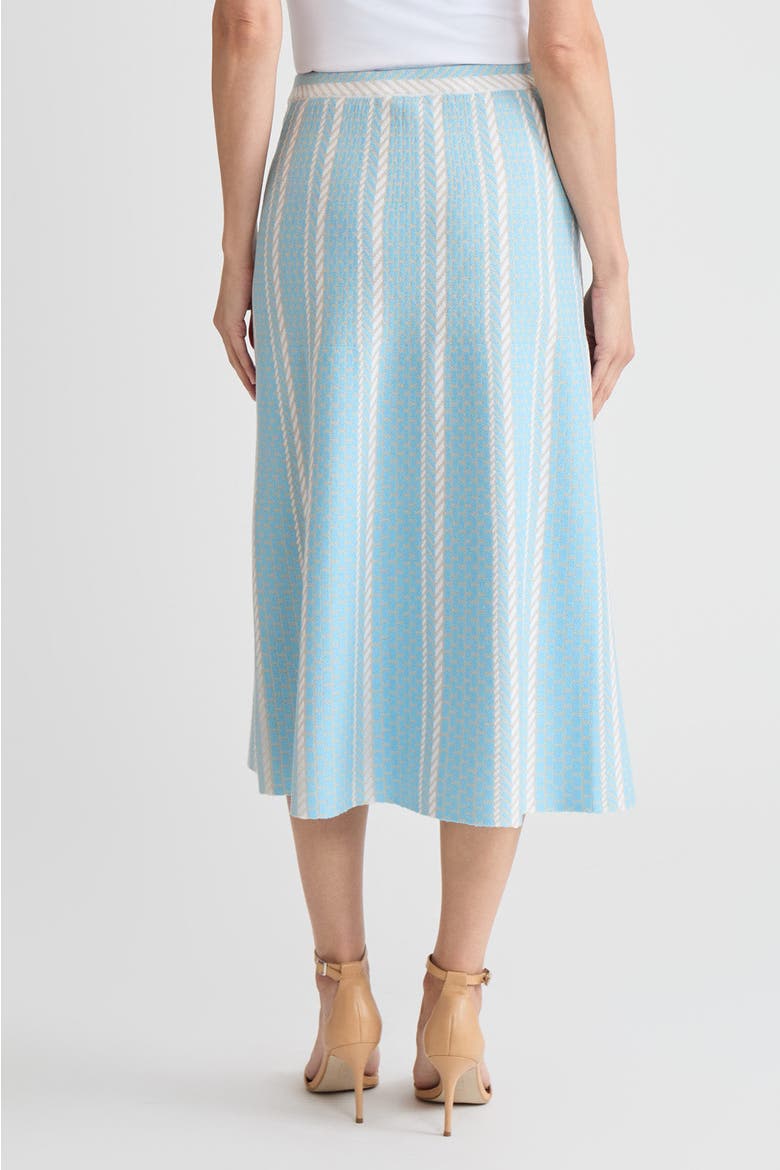 Roadmap Pattern Soft Knit Midi Skirt, Alternate, color, Serene/Limestone/White
