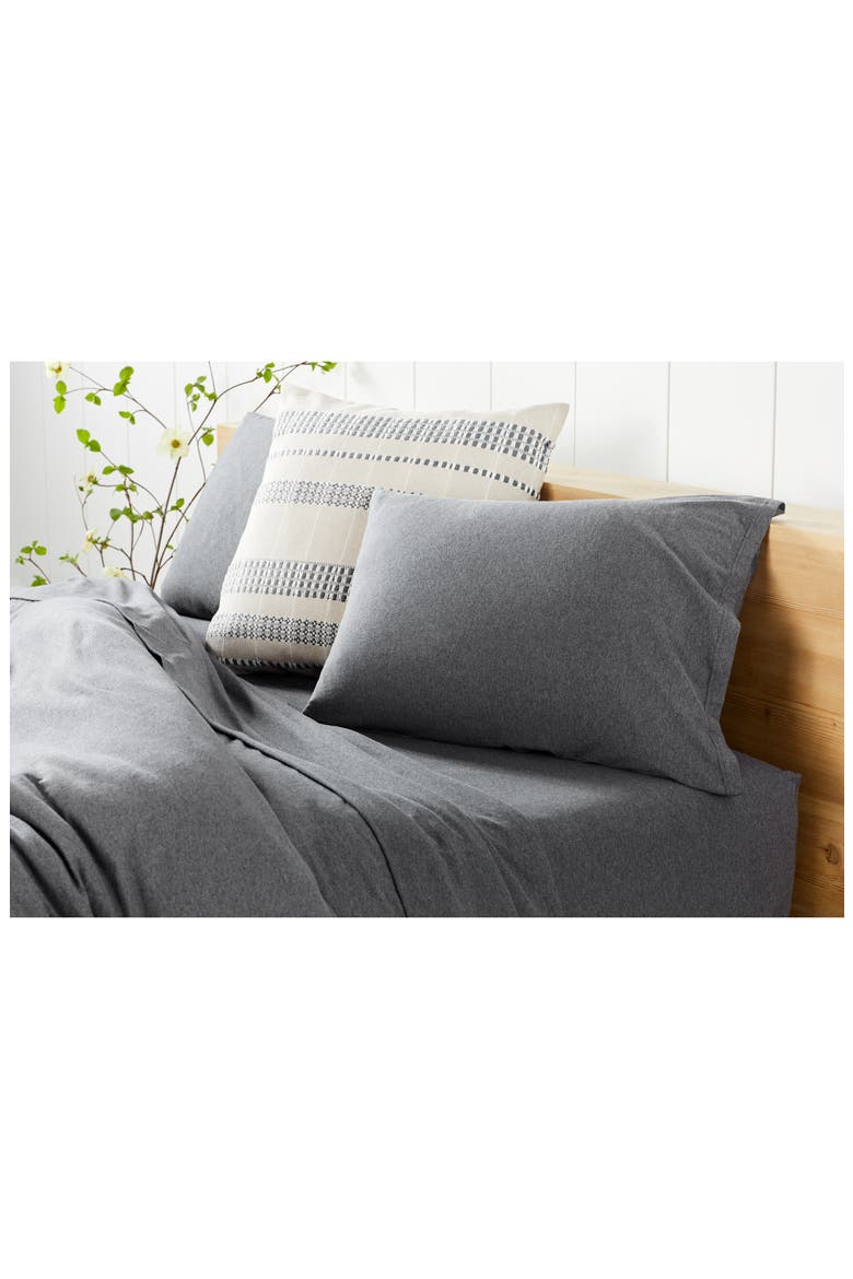 Organic Cotton Jersey Sheet Set, Alternate, color, CHARCOAL HEATHER