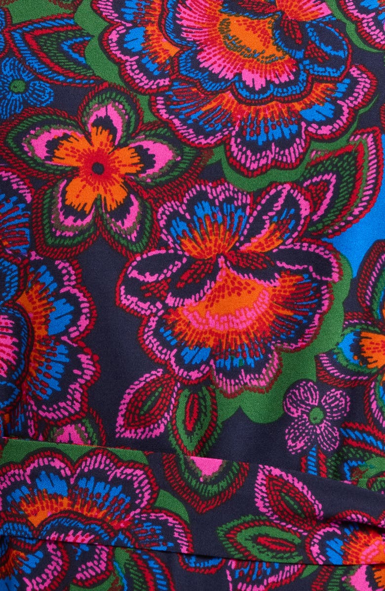 SUGARLIPS Rainbow Floral Print Minidress, Alternate, color, Navy-Fuchsia