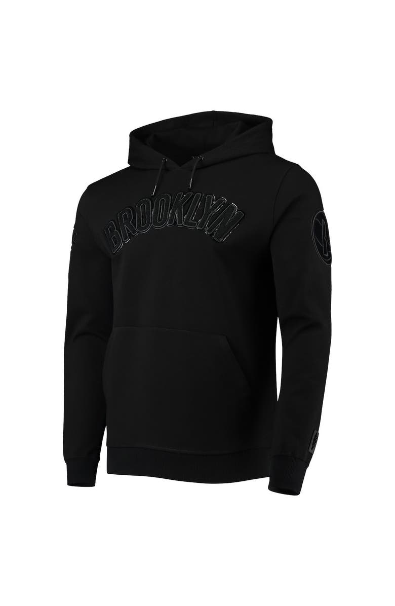 PRO STANDARD Men's Pro Standard Brooklyn Nets Triple Black Gloss Pullover Hoodie, Alternate, color,