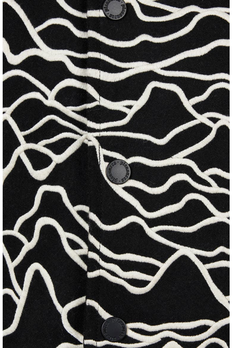 x Joy Division Unknown Pleasures Wool Blend Varsity Jacket, Alternate, color, BLACK