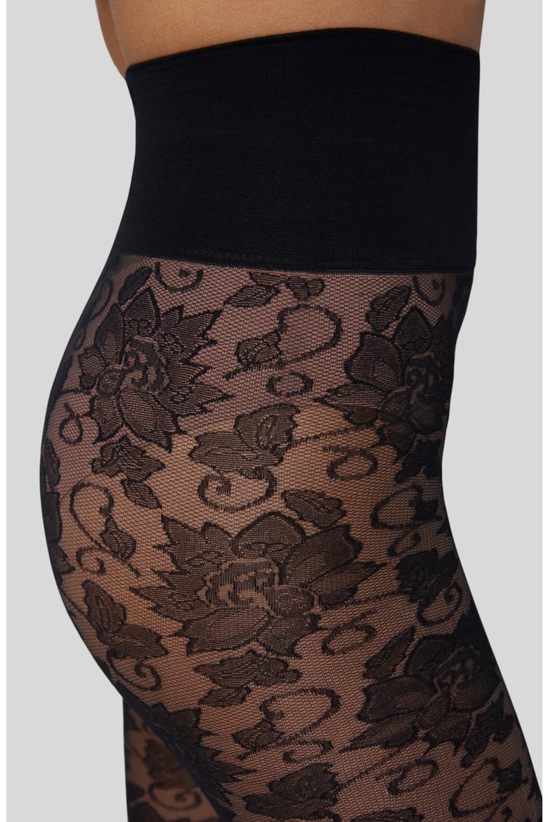Lily Lace Tights, Alternate, color, BLACK