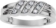 Bliss Diamond Men's Diamond Ring 14k Gold Wedding Ring 9-Stone Lab Grown