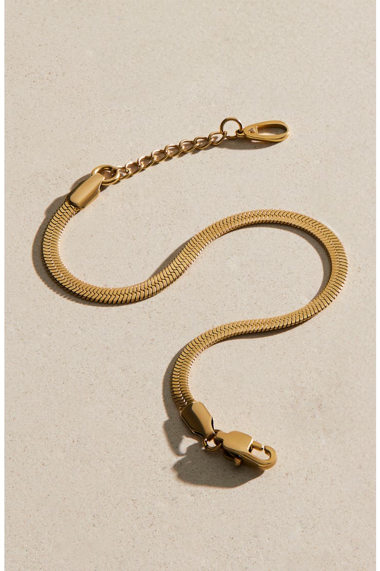 Atlas Herringbone Chain Bracelet, Alternate, color, GOLD
