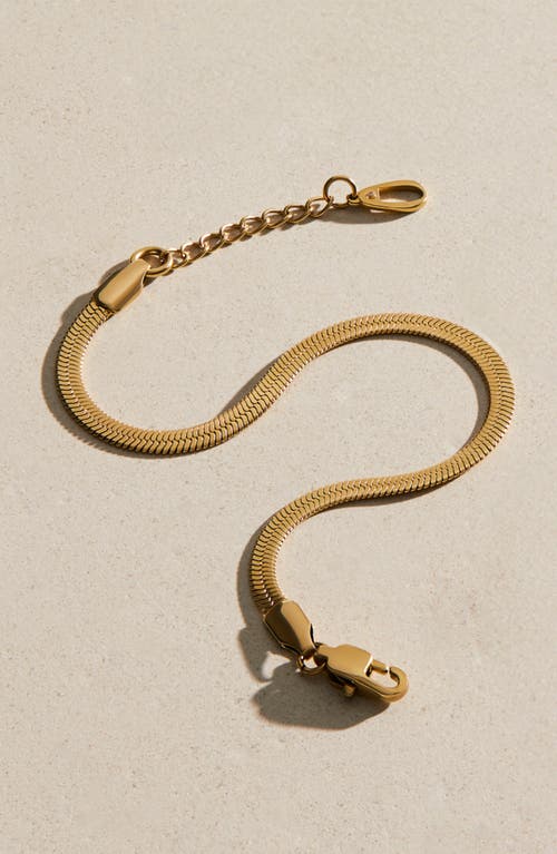 Ana Luisa Atlas Herringbone Chain Bracelet In Gold