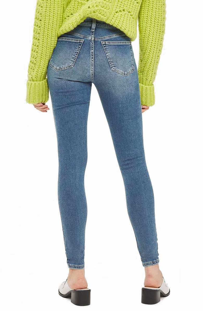 Topshop Jamie Rip High Waist Skinny Jeans, Alternate, color, 