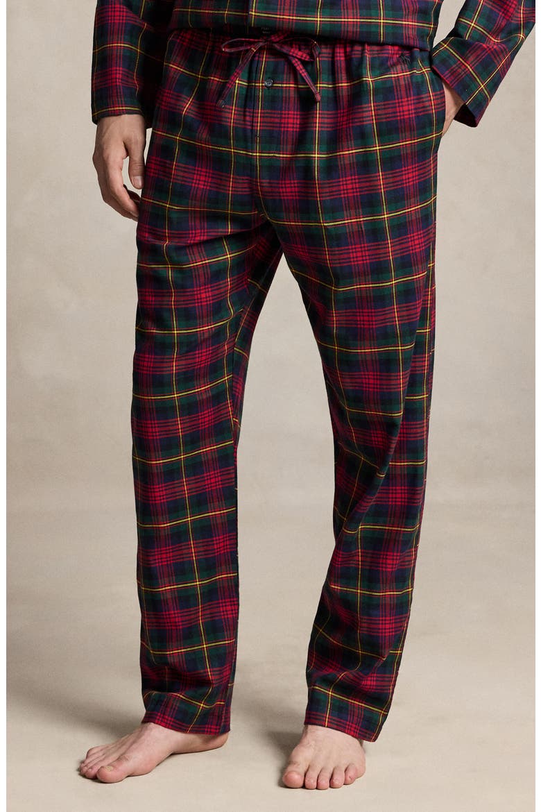 Plaid Flannel Pajama Set, Alternate, color, LOCKWOOD PLAID/ POLO BLACK PP