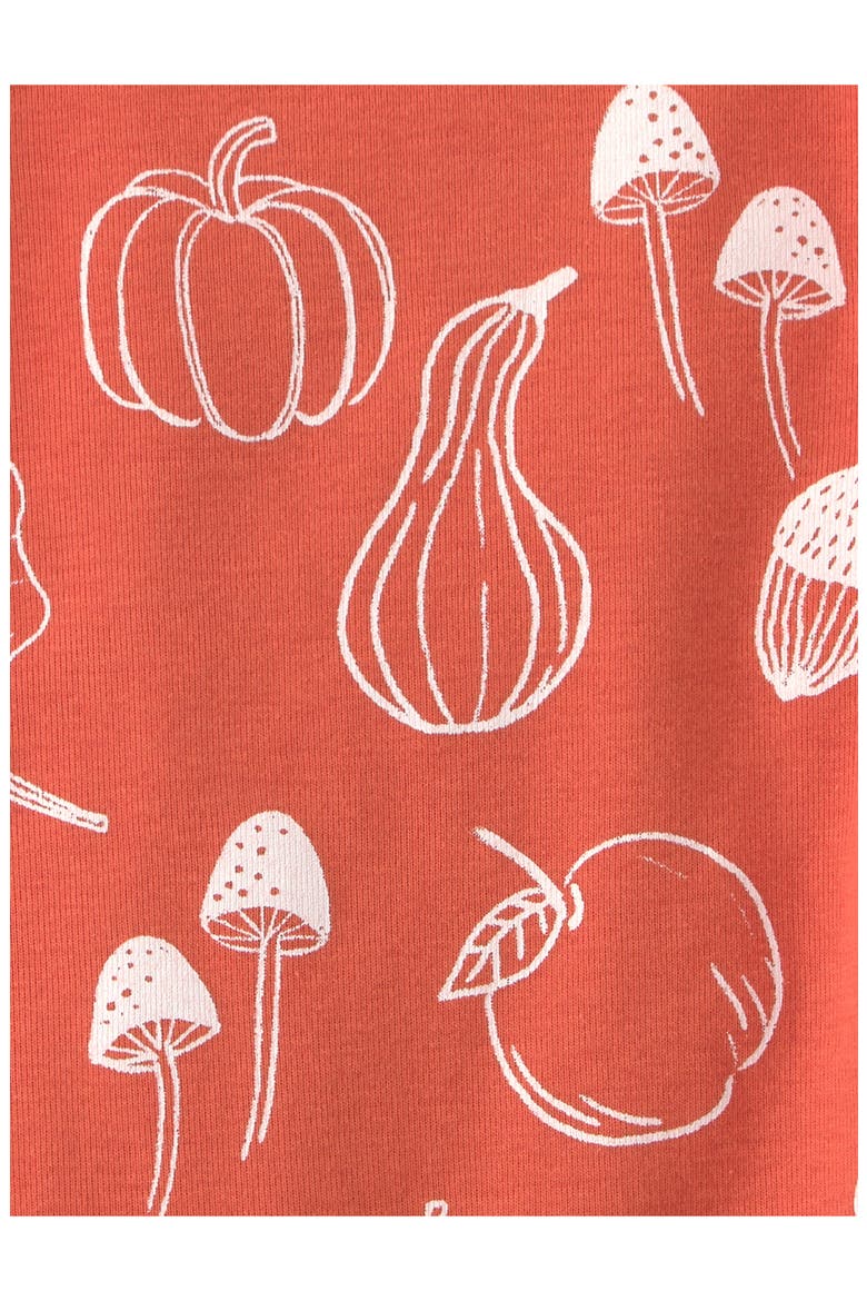 Printed Fitted Two-Piece Organic Cotton Pajamas, Alternate, color, LP ORANGE GOURDS