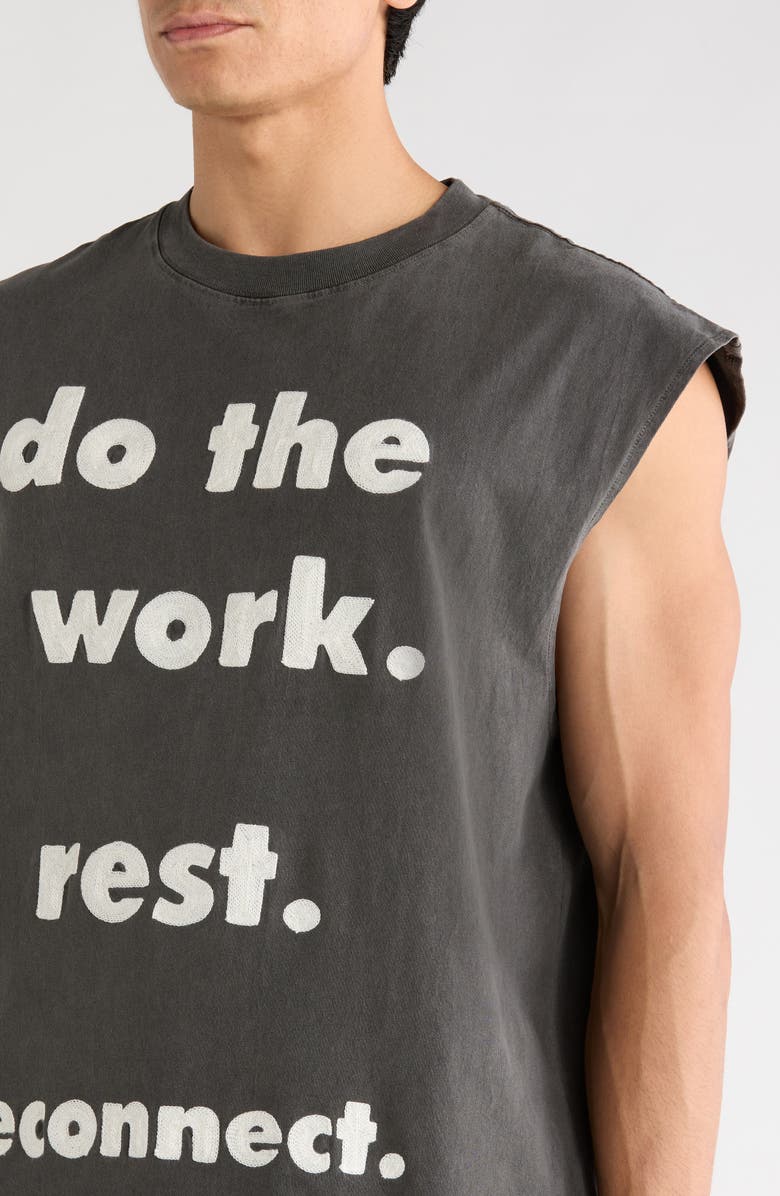 HONOR THE GIFT Do the Work Graphic Cotton Tank, Alternate, color, Black