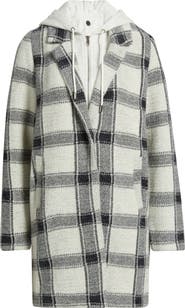 Thread & Supply Plaid Coat with Bib Hoodie