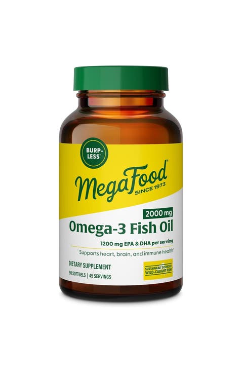 2000mg Fish Oil Omega 3, Burp-less & Lemon Oil Infused with 1200mg Epa & Dha Per Serving, 90 Softgels