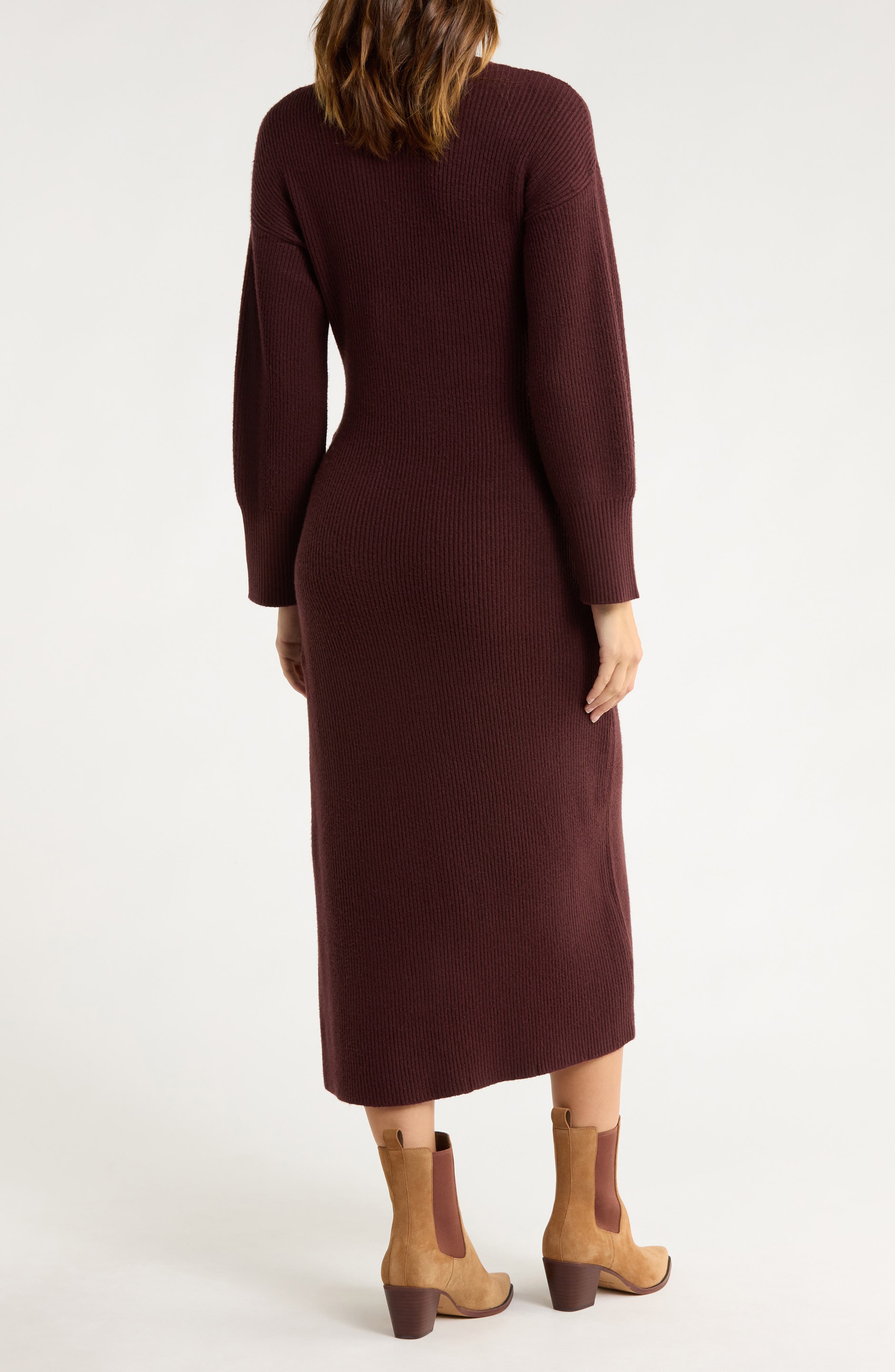 Long Sleeve Wrap Sweater Dress - image 4