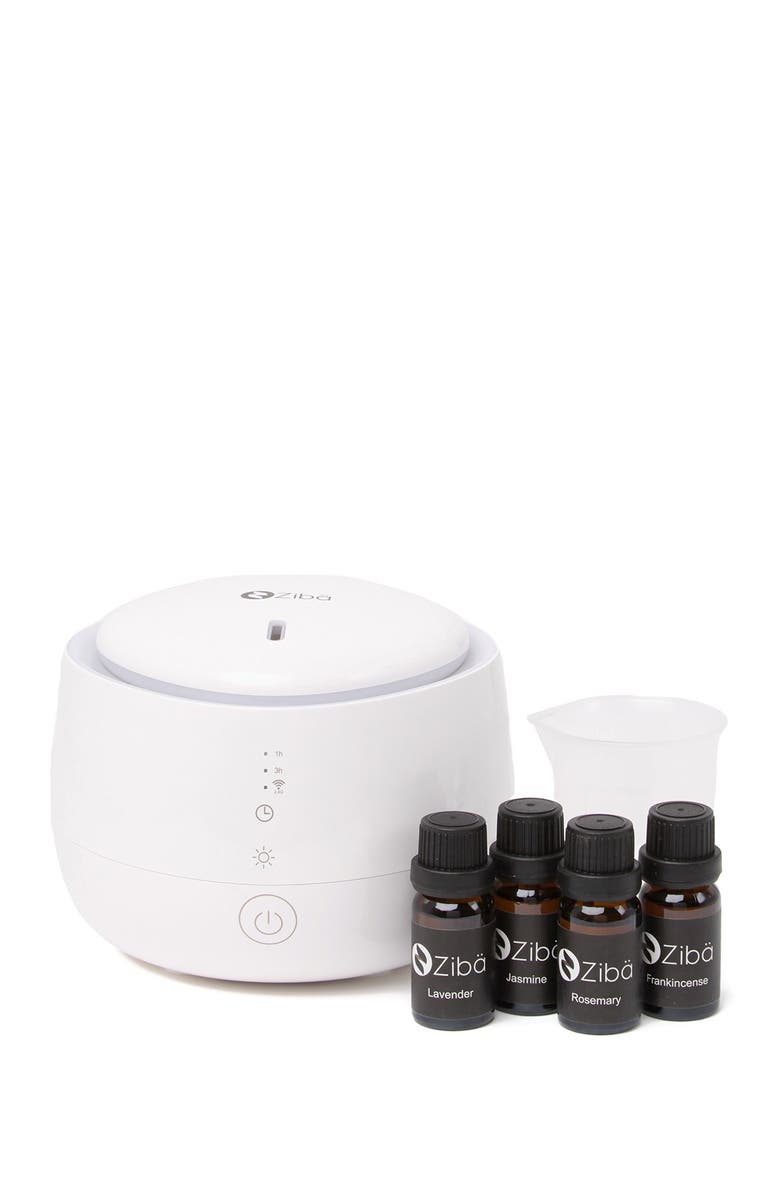 ZIBA Diffuser & Essential Oils Set- White, Alternate, color, 