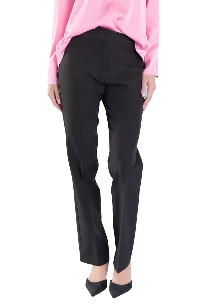 Endless Rose Flat Front Trousers, Main, color, Black