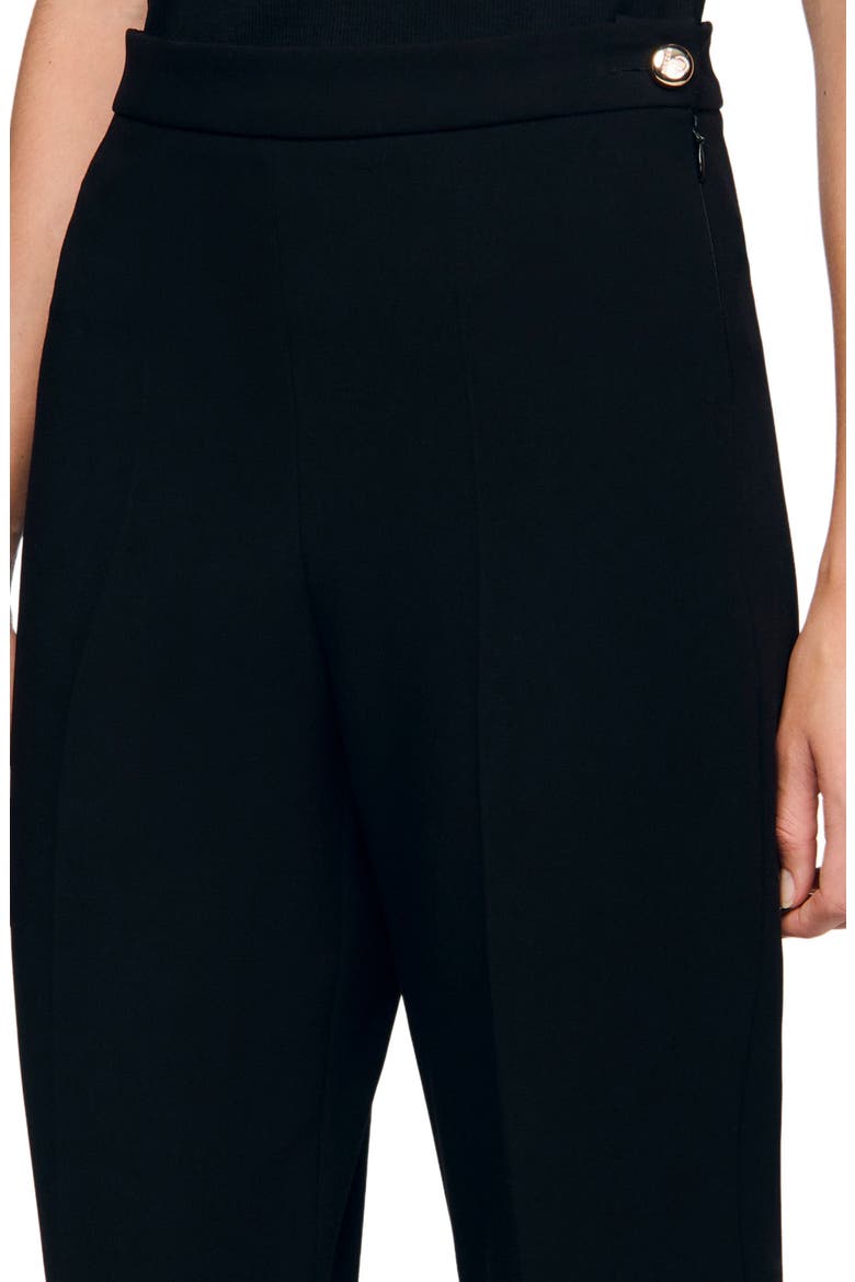 Straight-leg buttoned trouser, Alternate, color, Black