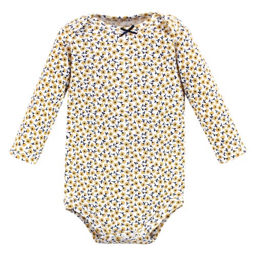 Hudson Baby Essential All-cotton Long-sleeve Bodysuit Triple Pack In Black