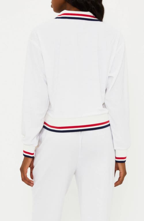 Beach Riot Martina Cover-up Polo Sweater In Americana