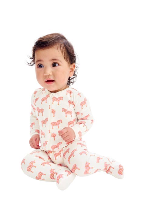 Baby Organic Animal Friends Zip Footie