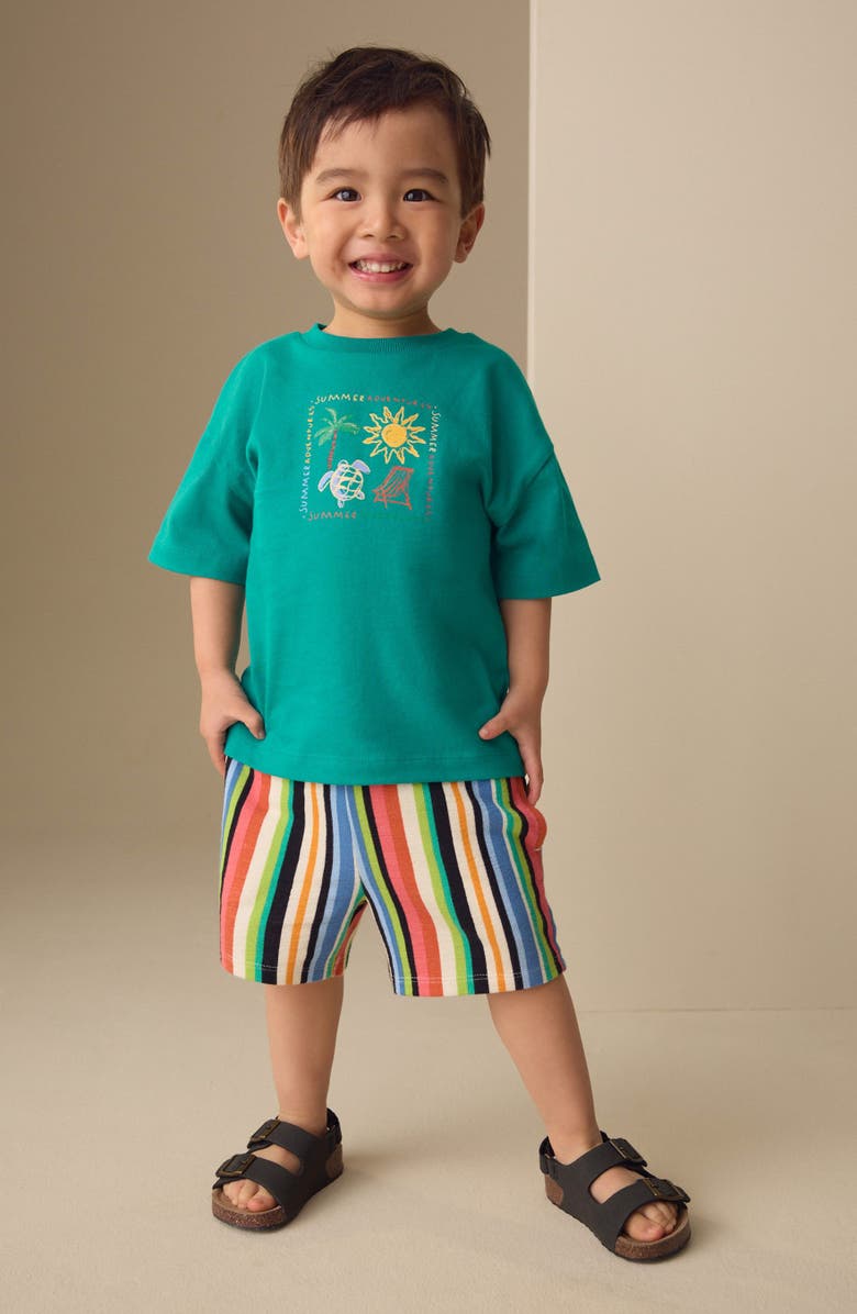 NEXT Kids' Turtle T-Shirt & Shorts Set, Alternate, color, Green