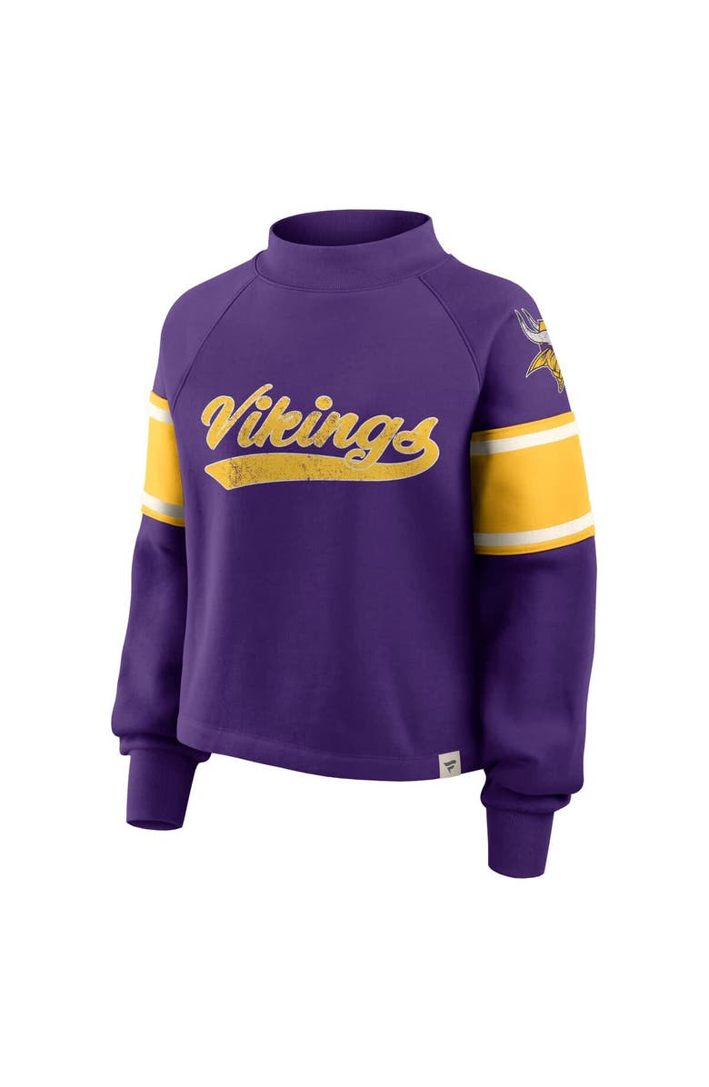 FANATICS Women's Fanatics Purple Minnesota Vikings Oversized Hometown Toss Sweep Mock Neck Pullover, Alternate, color, Purple