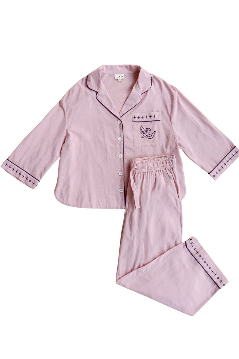 Cotton & Linen Long Pajamas, Main, color, Pink
