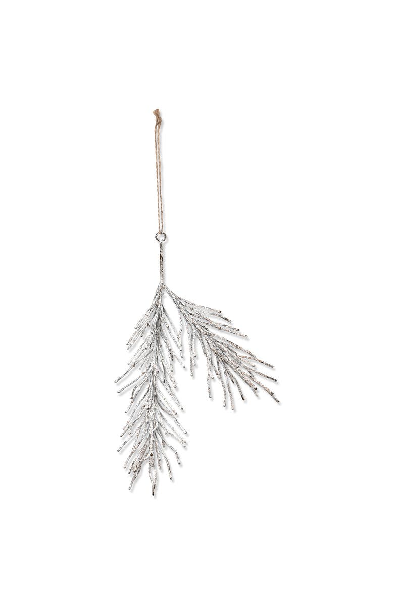 tag Handcrafted Gray Metal Sprig Decorative Sculpture for Holidays, Main, color, Gray