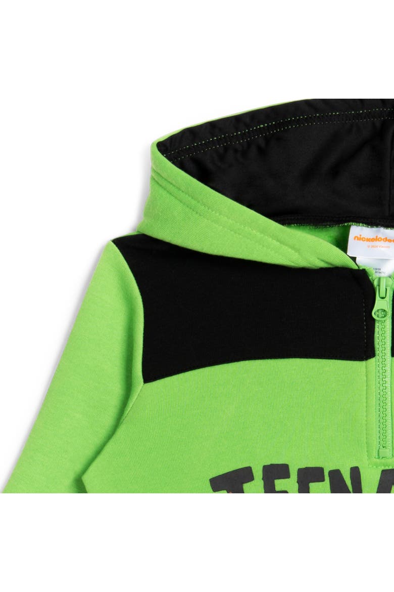 Fleece Quarter-Zip Hoodie, Alternate, color, Ninja Turtles Green
