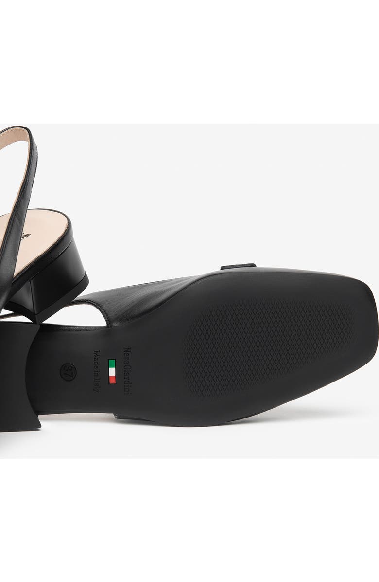 NeroGiardini Kiltie Fringe Slingback Pump, Alternate, color, Black