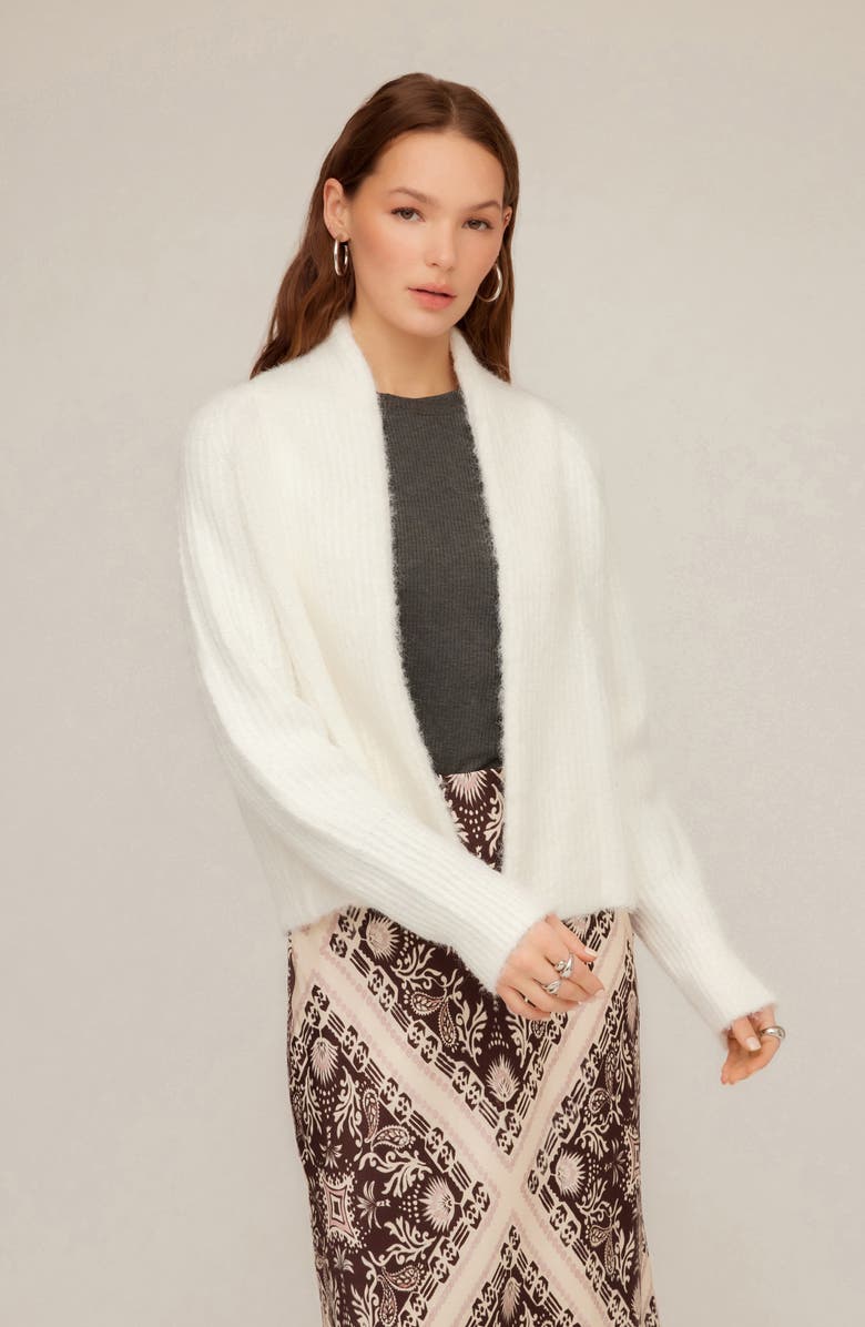 FIFTEEN TWENTY Cely Open Front Cardigan, Alternate, color, Cream