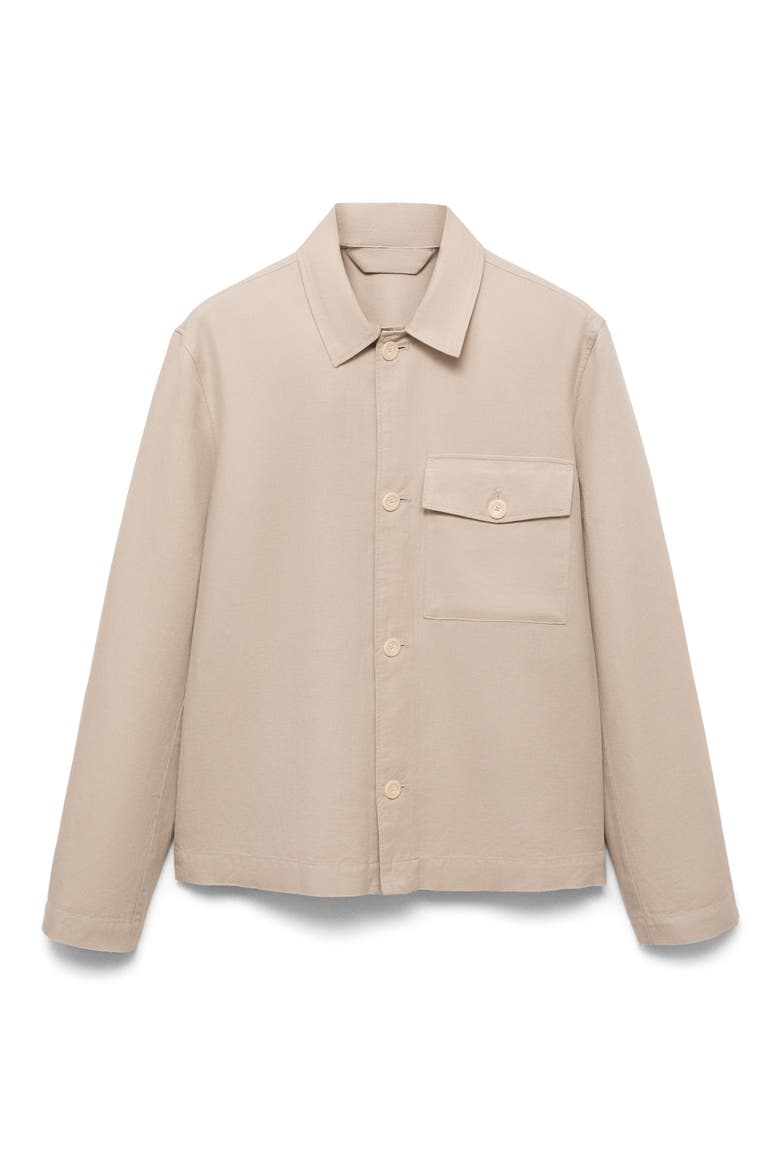 Straight Fit Linen & Cotton Overshirt, Alternate, color, SAND