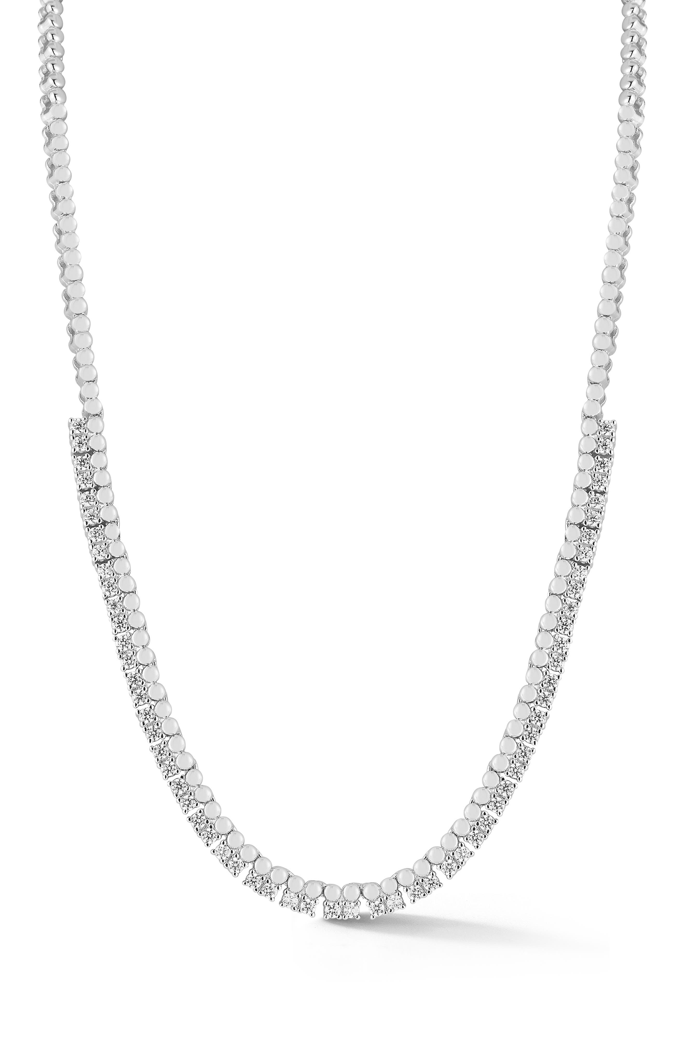 Cubic Zirconia Two-Row Collar Necklace