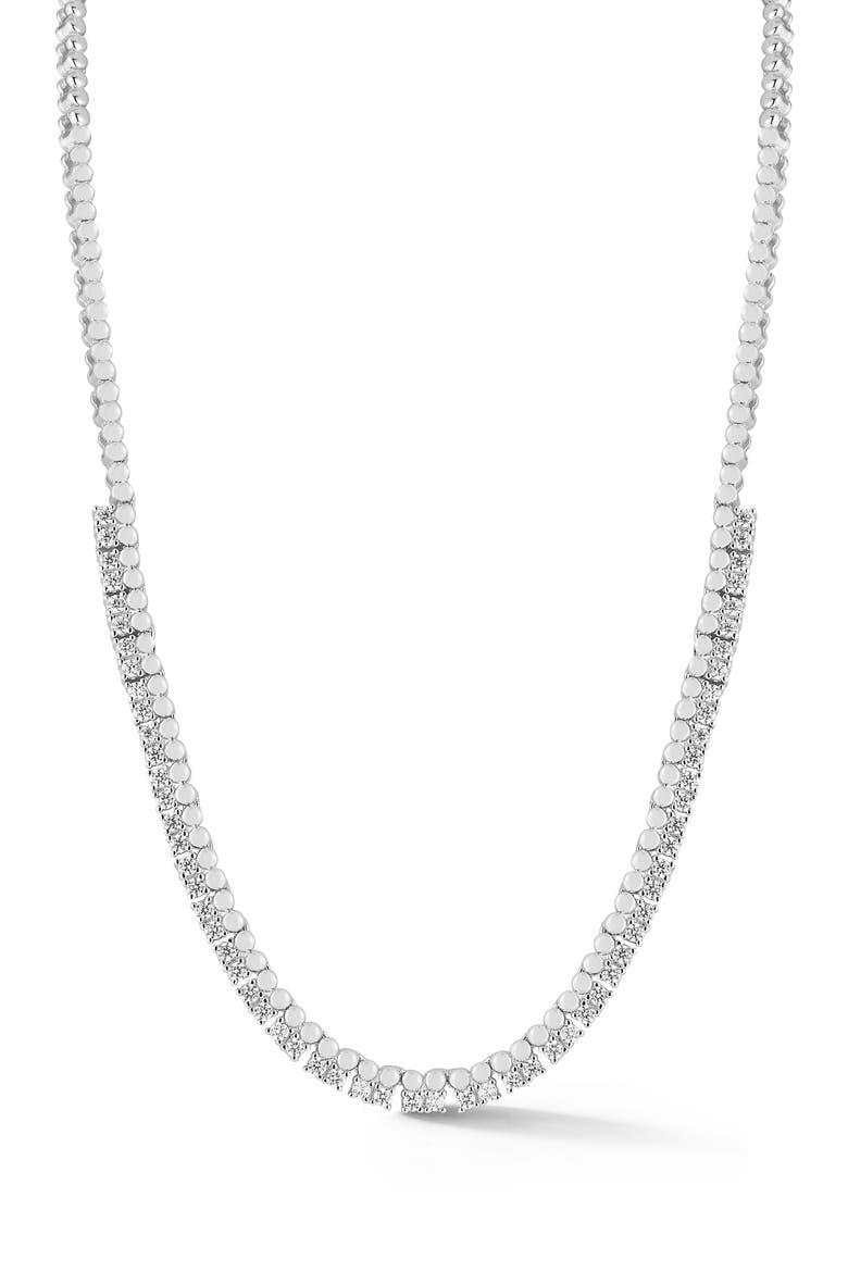 Cubic Zirconia Two-Row Collar Necklace, Main, color, SILVER