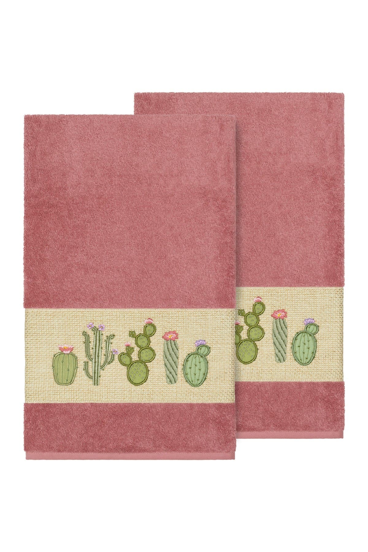Linum Home Textiles Tea Rose Mila Embellished Bath Towel - Set of 2 ...