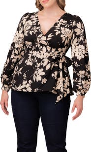 Kiyonna Natasha Print Wrap Top