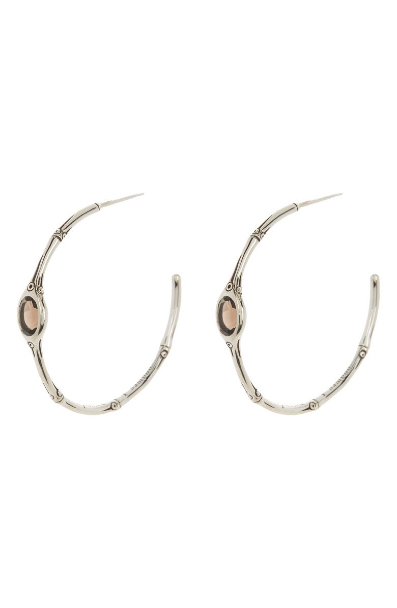 John Hardy 'Batu Bamboo' Medium Hoop Earrings, Alternate, color,