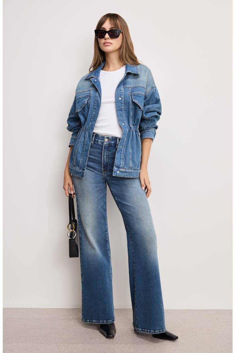 Barrel Sleeve Denim Jacket, Alternate, color, INDIGO912