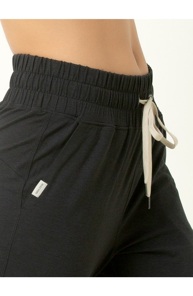 Single Stitch Lightweight Drawstring Jogger, Alternate, color, Heather Black