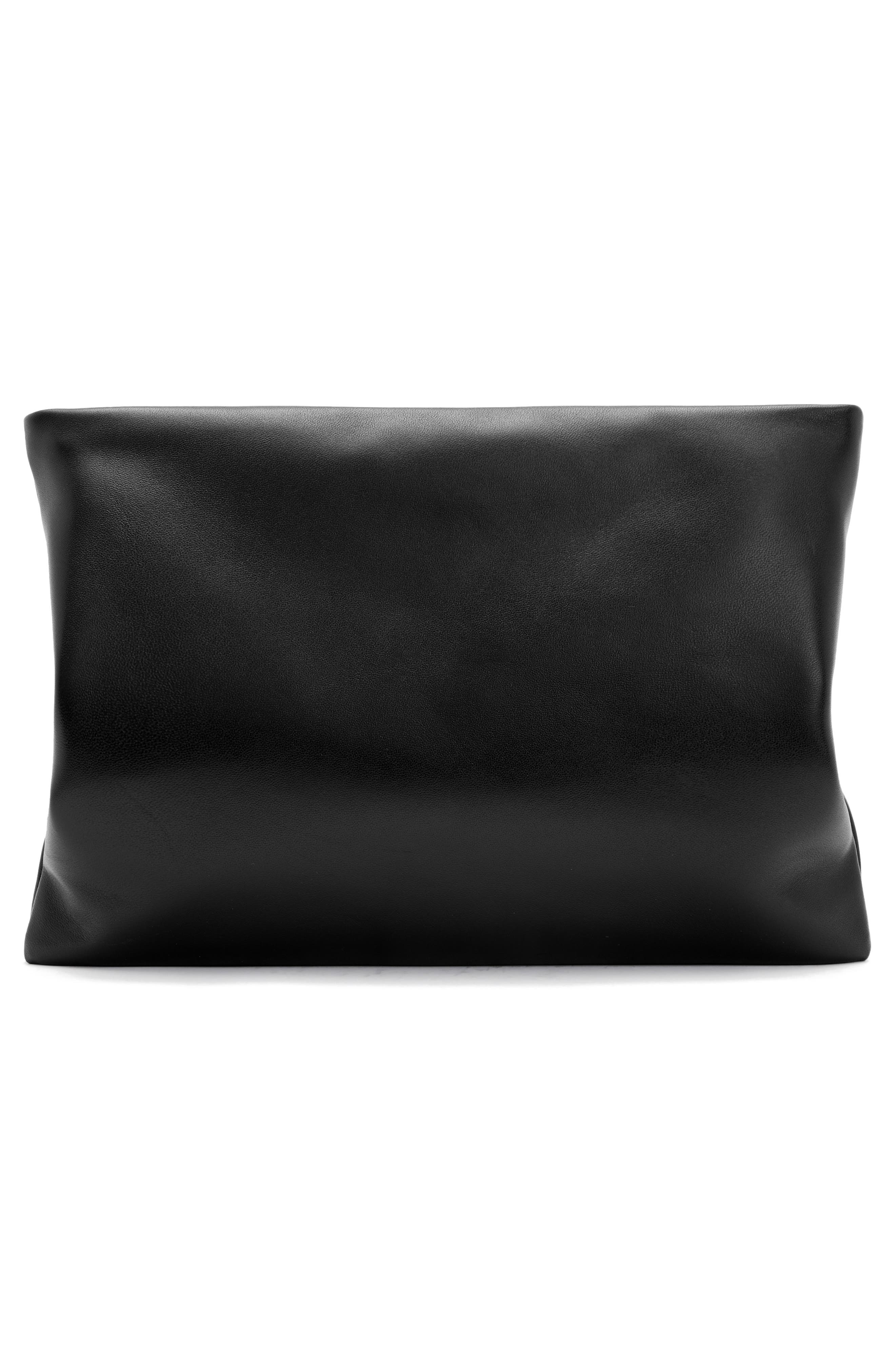 AllSaints Bettina Leather Clutch, Alternate, color, 