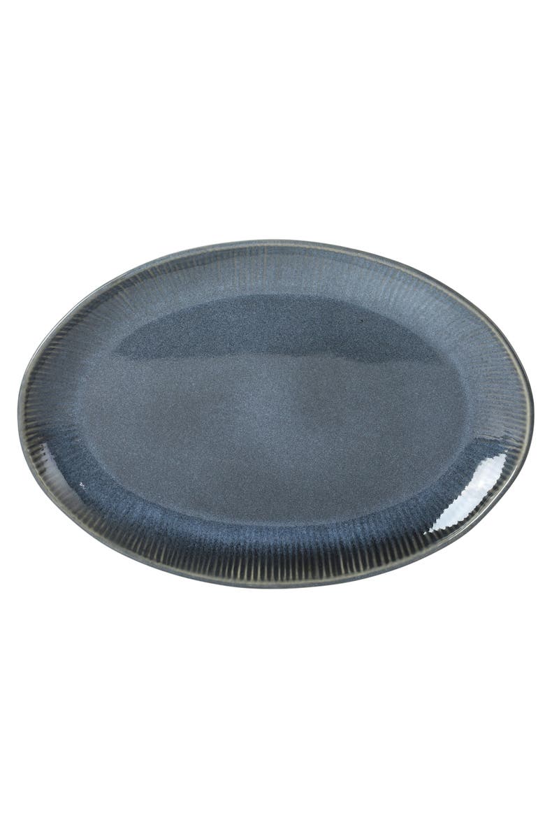 Dawson Mill 3-Piece Oval Reactive Glaze Stoneware Serving Platter Set, Alternate, color, Blue