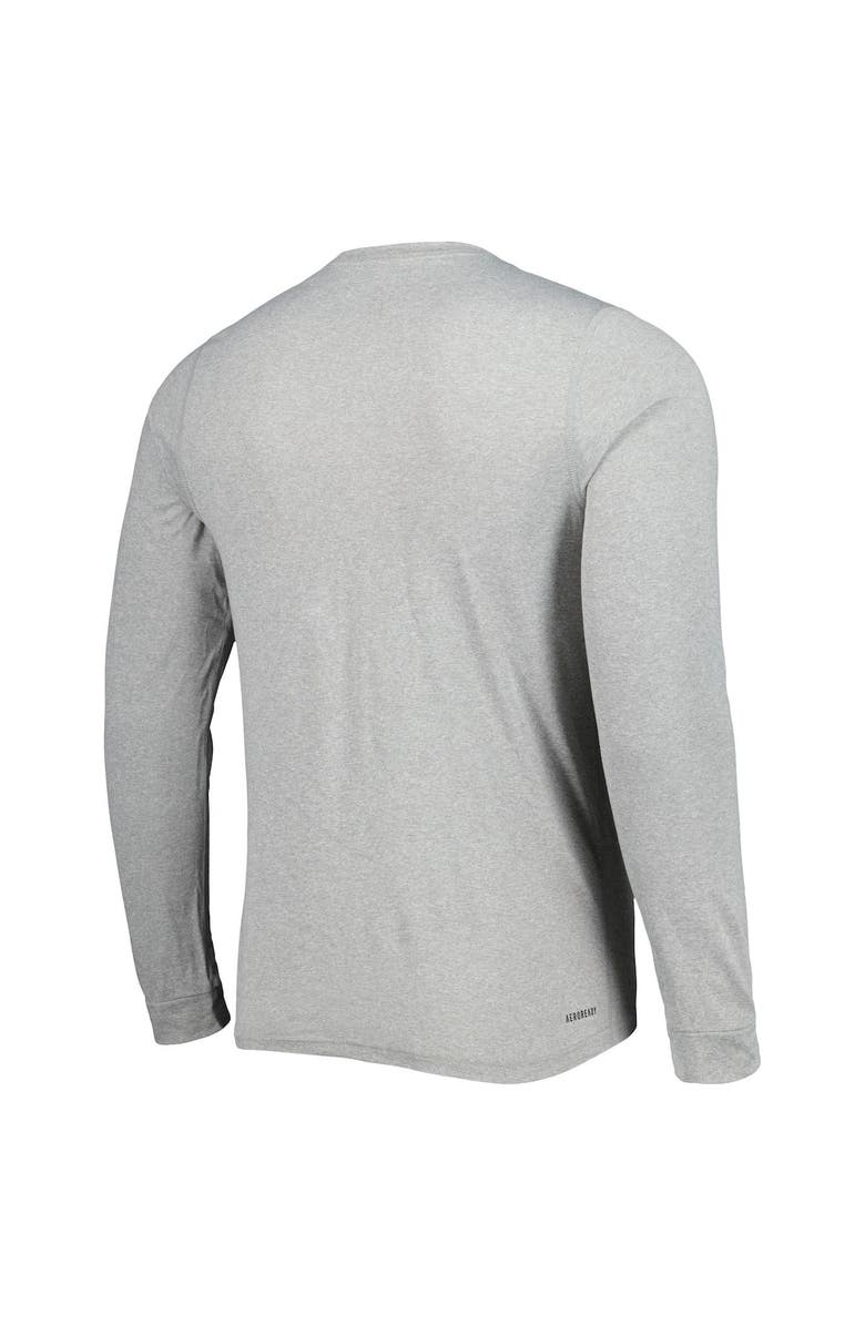 adidas Men's adidas Heather Gray Kansas Jayhawks Alternate Uniform AEROREADY Long Sleeve T-Shirt, Alternate, color, 