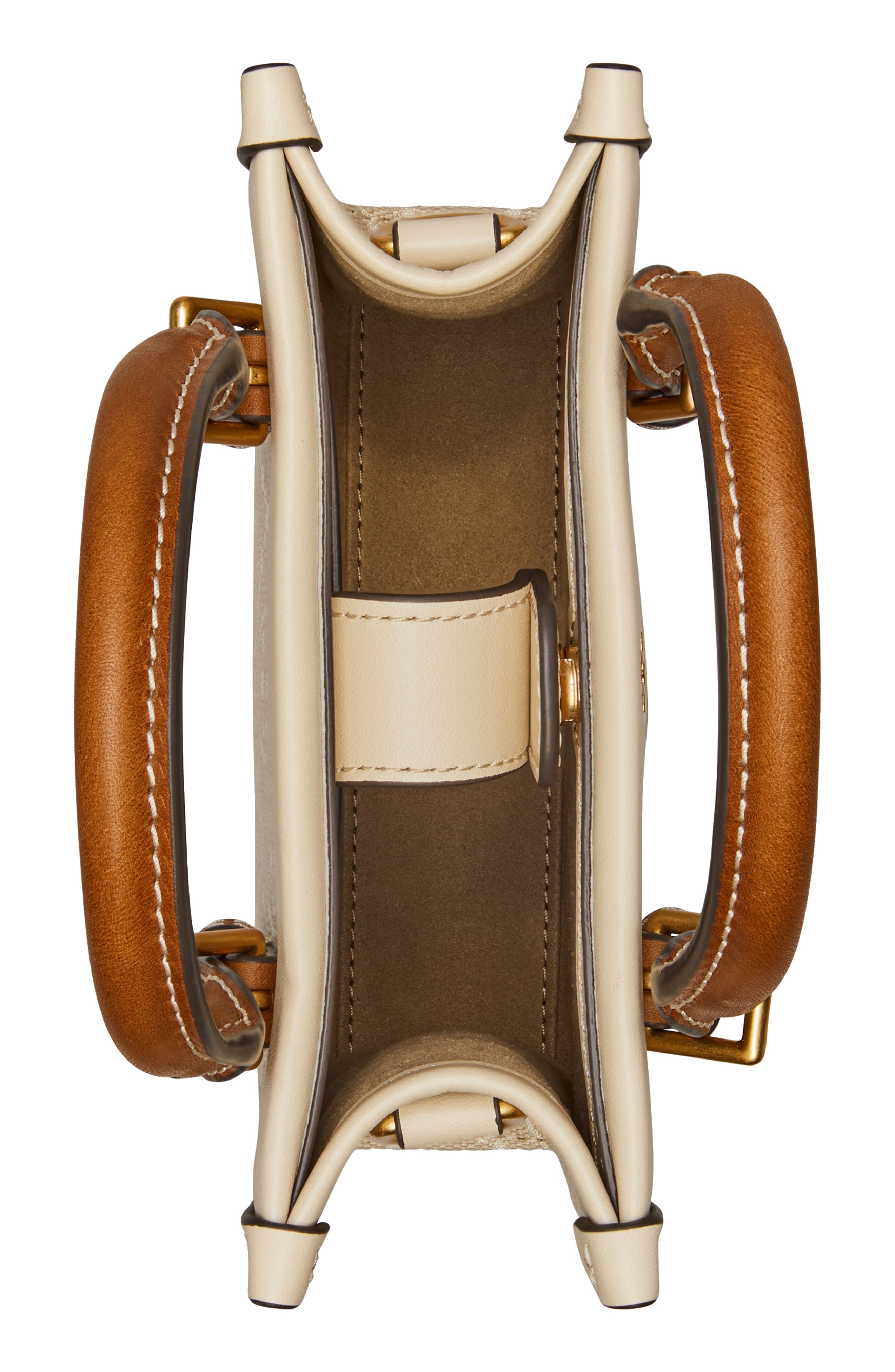 Tory Burch Mini T Monogram North/South Tote, Alternate, color, 