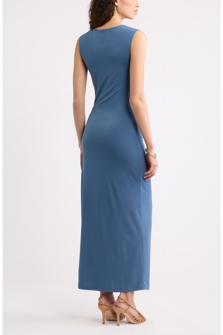 Side Ruched Maxi Dress, Alternate, color, BLUE